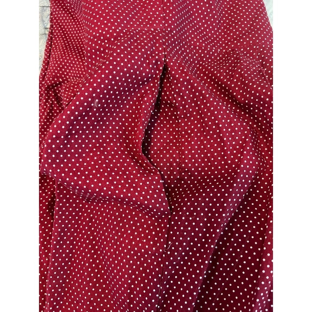 Dirndl Dress XXL Burgundy Polka Dot Oktoberfest Lace Up Bavarian Milkmaid - Picture 12 of 14